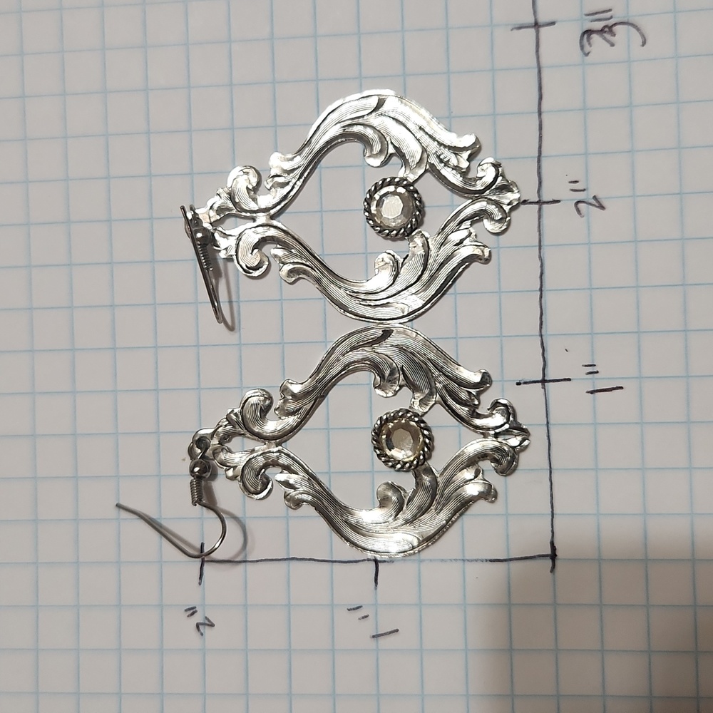 Silver tooled earrings